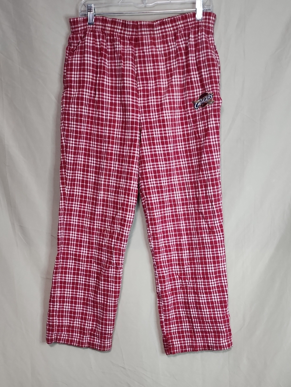 Red Plaid Lounge Pants with Script Logo